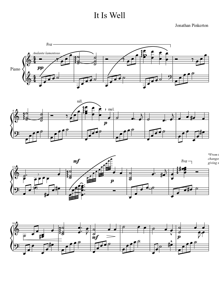 printable sheet music it is well with my soul
