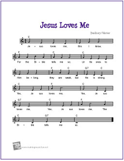 printable sheet music jesus loves me
