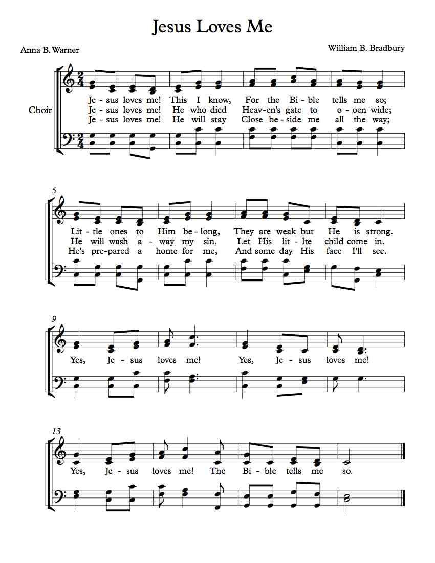printable sheet music jesus loves me