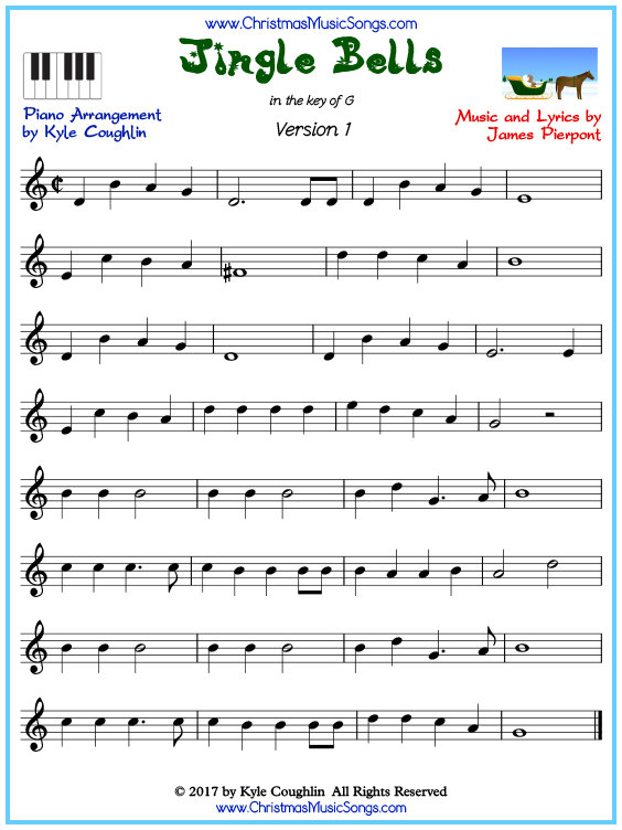 printable sheet music jingle bells