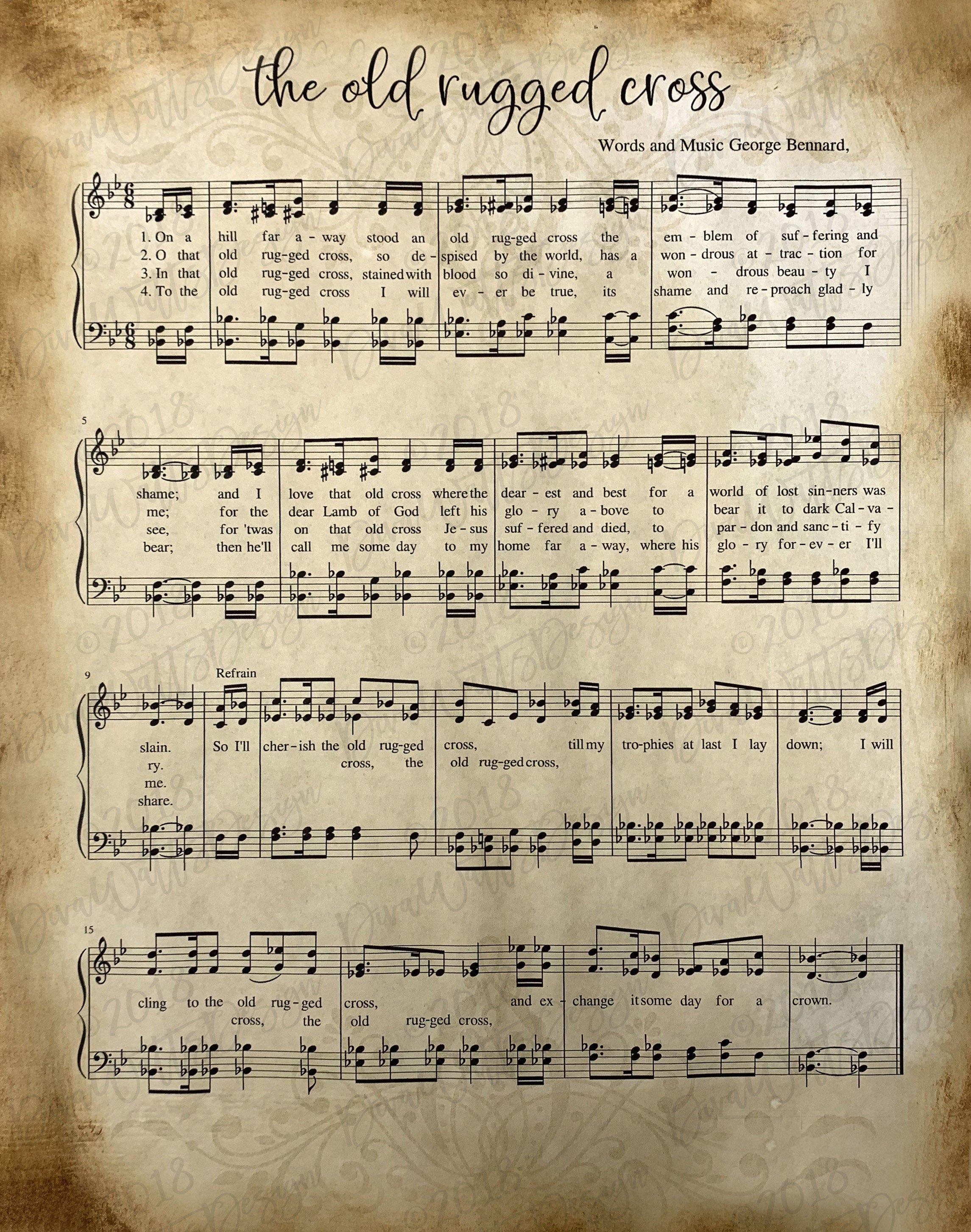 printable sheet music old rugged cross