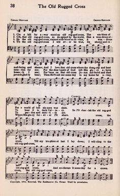 printable sheet music old rugged cross