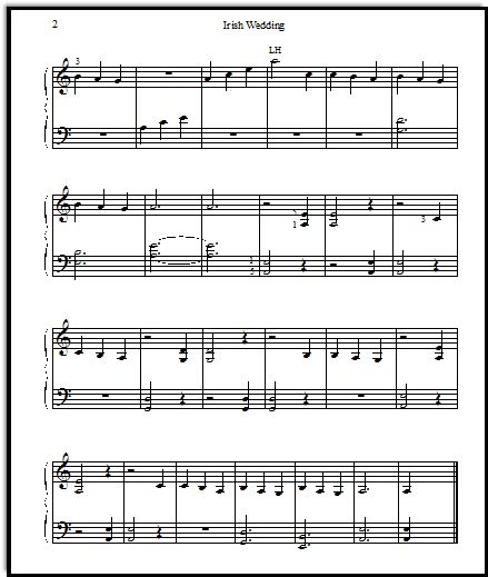 Free Printable Sheet Music for Piano Students: Irish Wedding