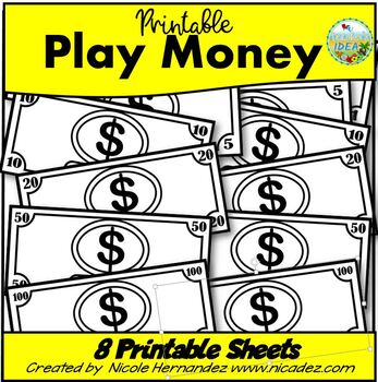 Printable Play Money Sheets