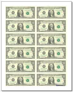 printable sheet of fake money