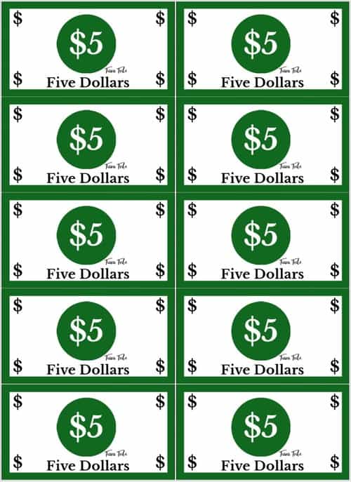 printable sheet of fake money