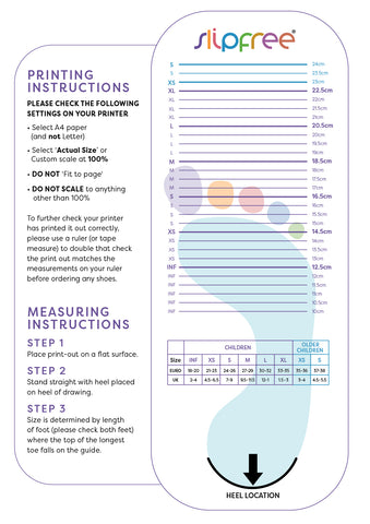 printable shoe size chart for infants