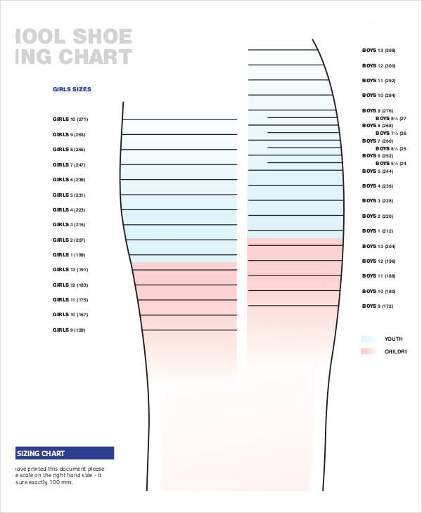Printable Shoe Size Chart - 21+ PDF Documents Download