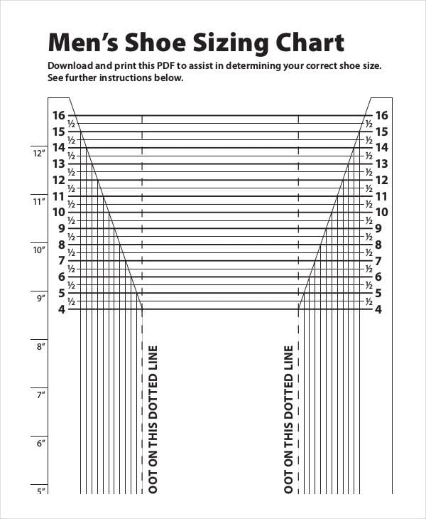 Printable Shoe Size Chart - 21+ PDF Documents Download