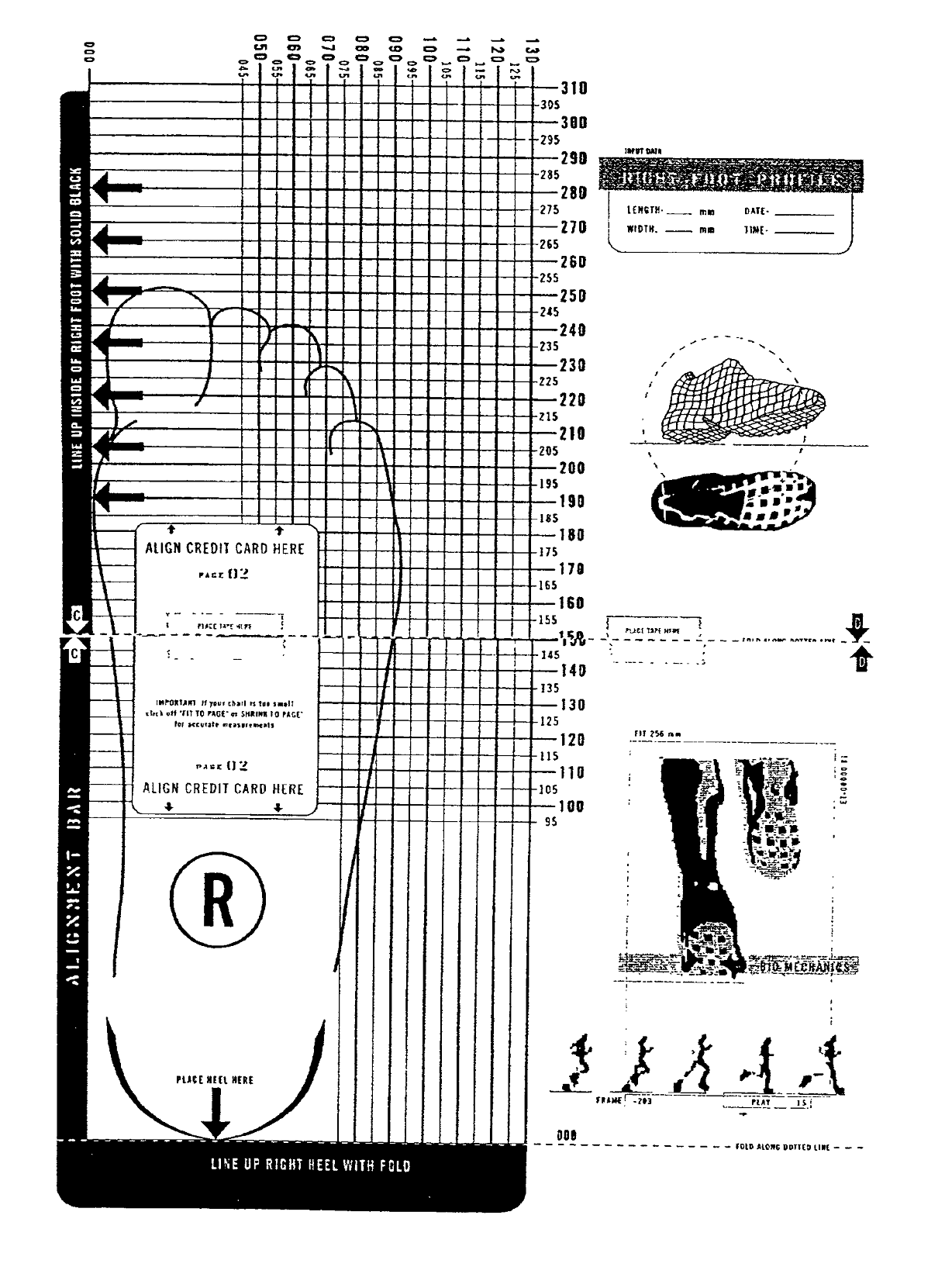 printable shoe size chart