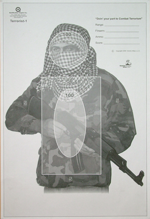 TERRORIST-1 Paper Target - Qualification Targets Inc