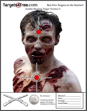 printable shooting targets zombie