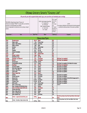 printable shopping list for diabetics
