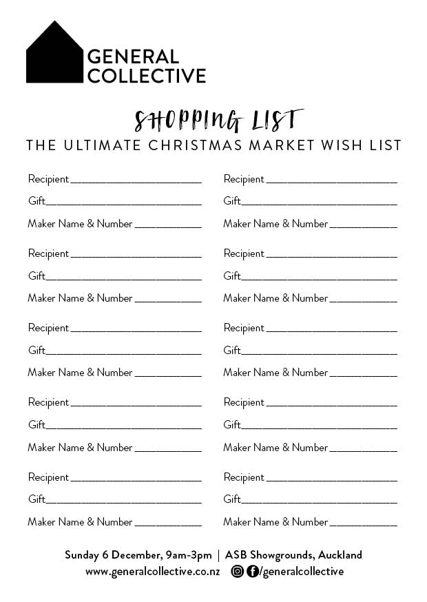 printable shopping list nz