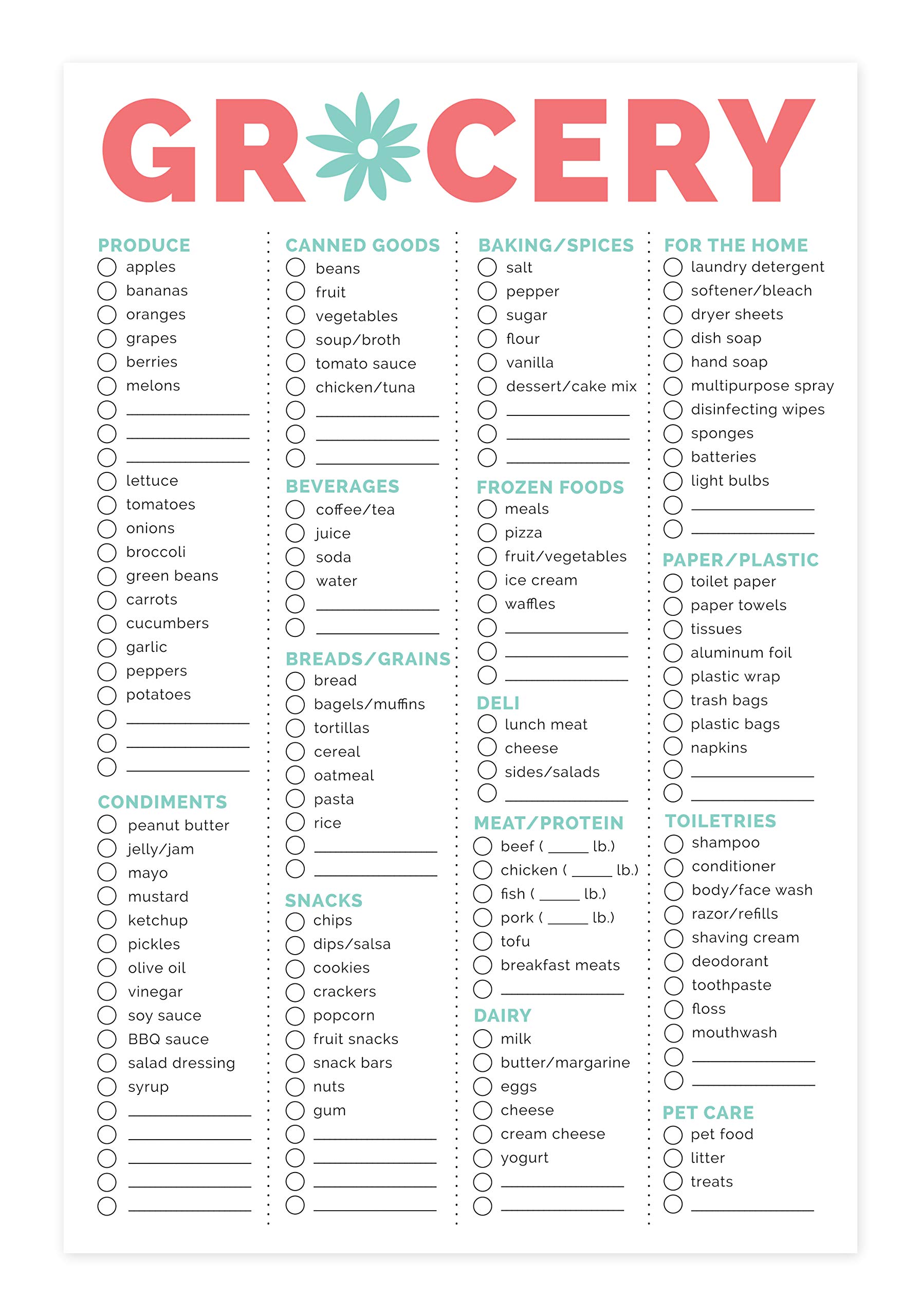printable shopping list south africa