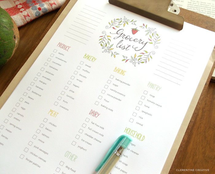 printable shopping list south africa