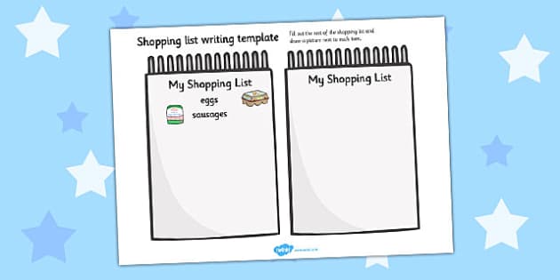 printable shopping list template australia