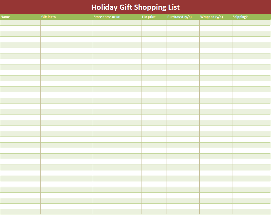 printable shopping list template australia
