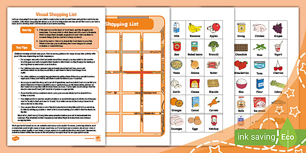 printable shopping lists uk