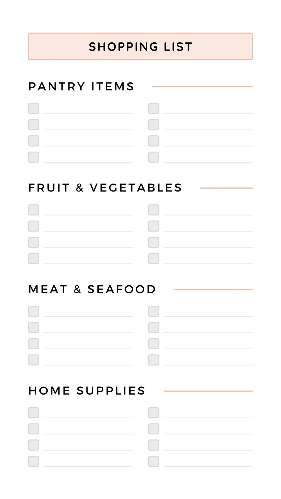 Free printable and customizable grocery list templates 