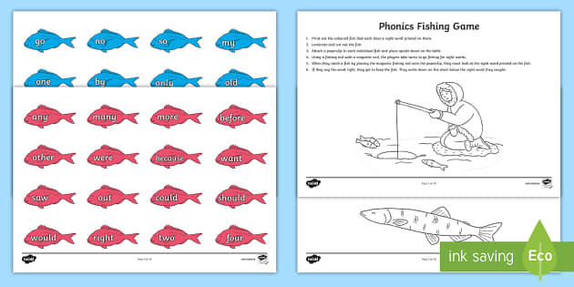 Sight Words Fishing Game (teacher made) - Twinkl