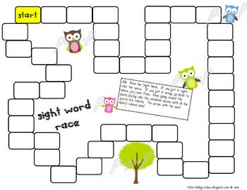 Blank sight word game board | TPT