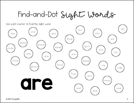 printable sight word worksheet for kindergarten