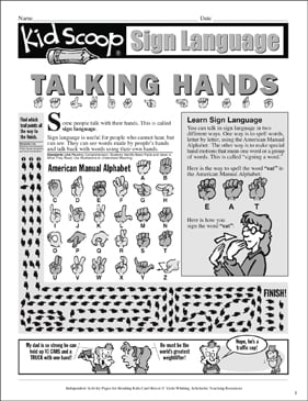 Sign Language: Printable Worksheets for Preschoolers &  Elementary ...