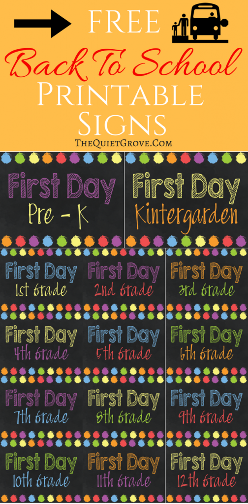 5 FREE Back to School Printable Sign Sets ⋆ The Quiet Grove