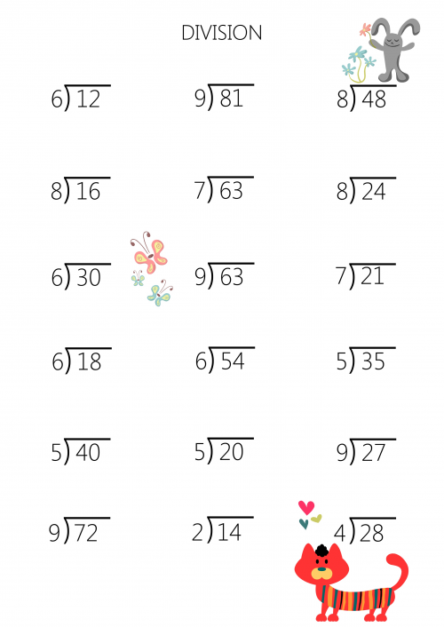 Simple Division Facts Practice Sheet - KidsPressMagazine.com