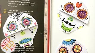 Easy Skull Bookmark DIY - Sugar Skull - Day of the Dead - Halloween