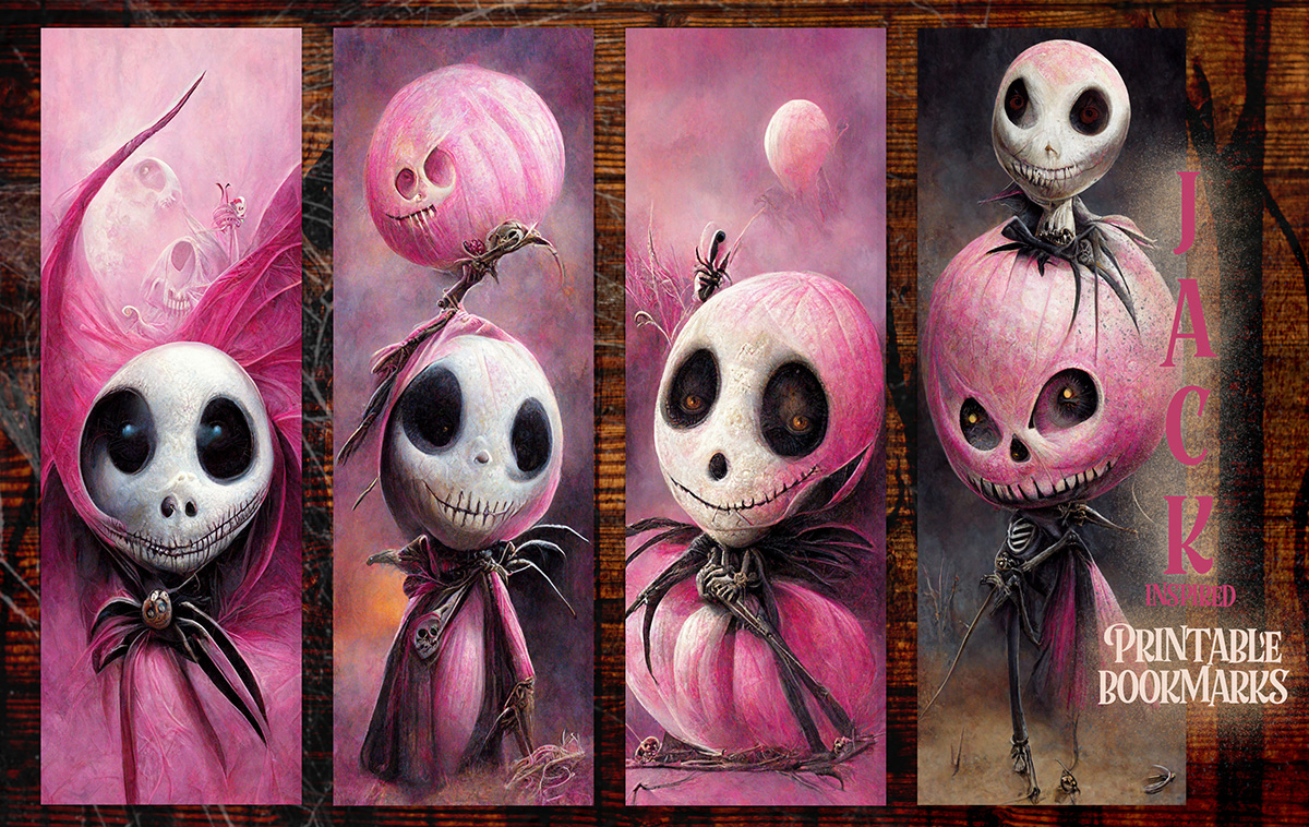 Jack Skellington In Pink Printable Bookmarks » Graphics Gurl ...