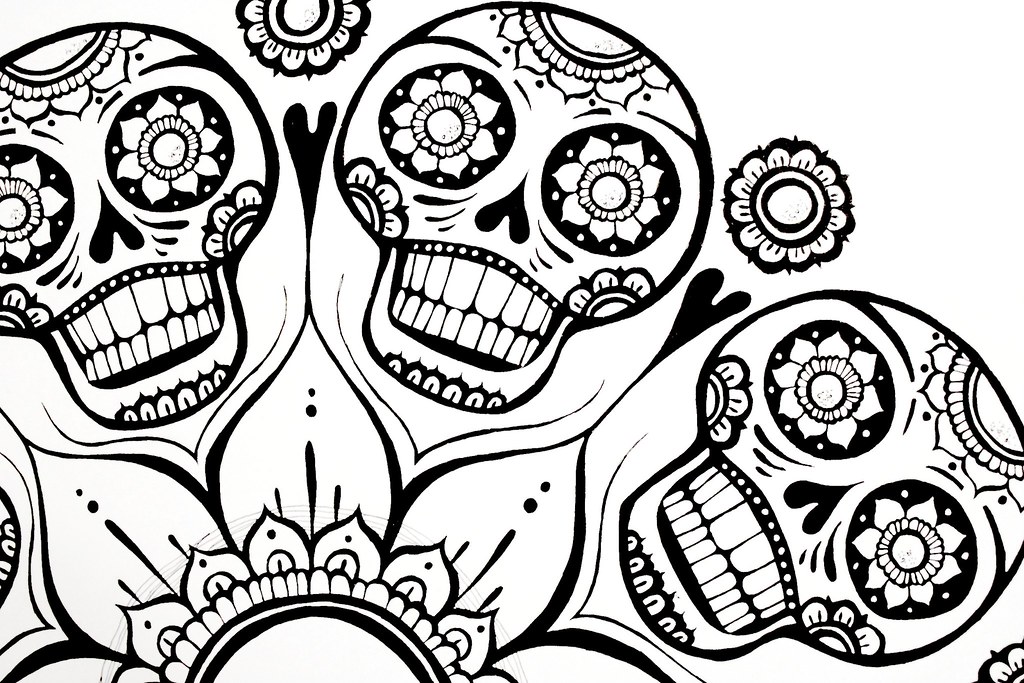 Sugar Skull Mandala detail | Finally finished. Blogged. | Flickr