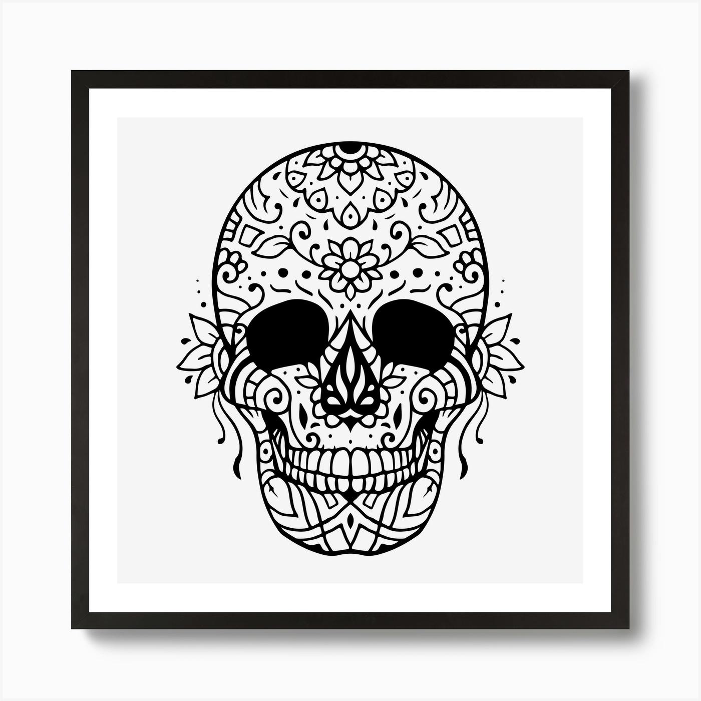 Mandala Skull 01 Art Print by Aloke Design - Fy