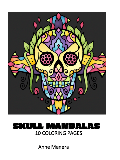 Skull Mandalas 10 Coloring Pages PDF by Anne Manera