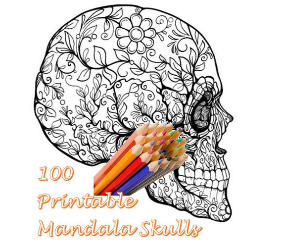 printable skull mandalas
