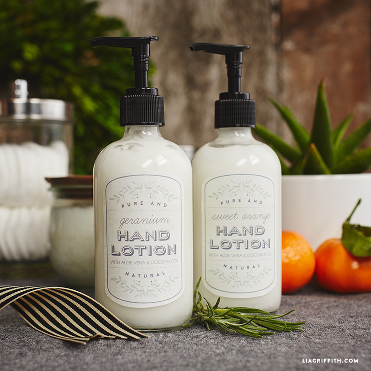 Homemade Lotion with Printable Labels - Lia Griffith