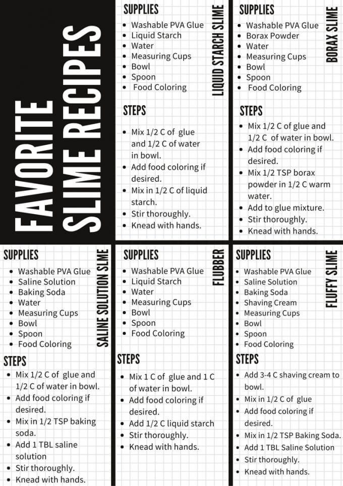 printable slime recipe cards