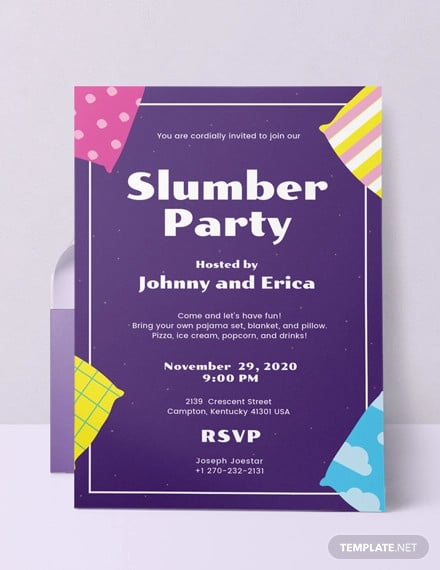 printable slumber party invitation templates