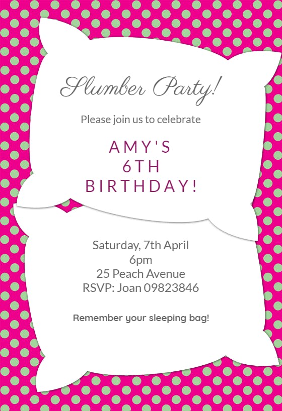 printable slumber party invitation templates
