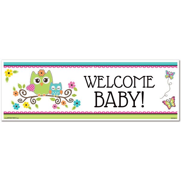 Little Owl Baby Shower Small Banner, 8.5x11 Printable PDF by ...