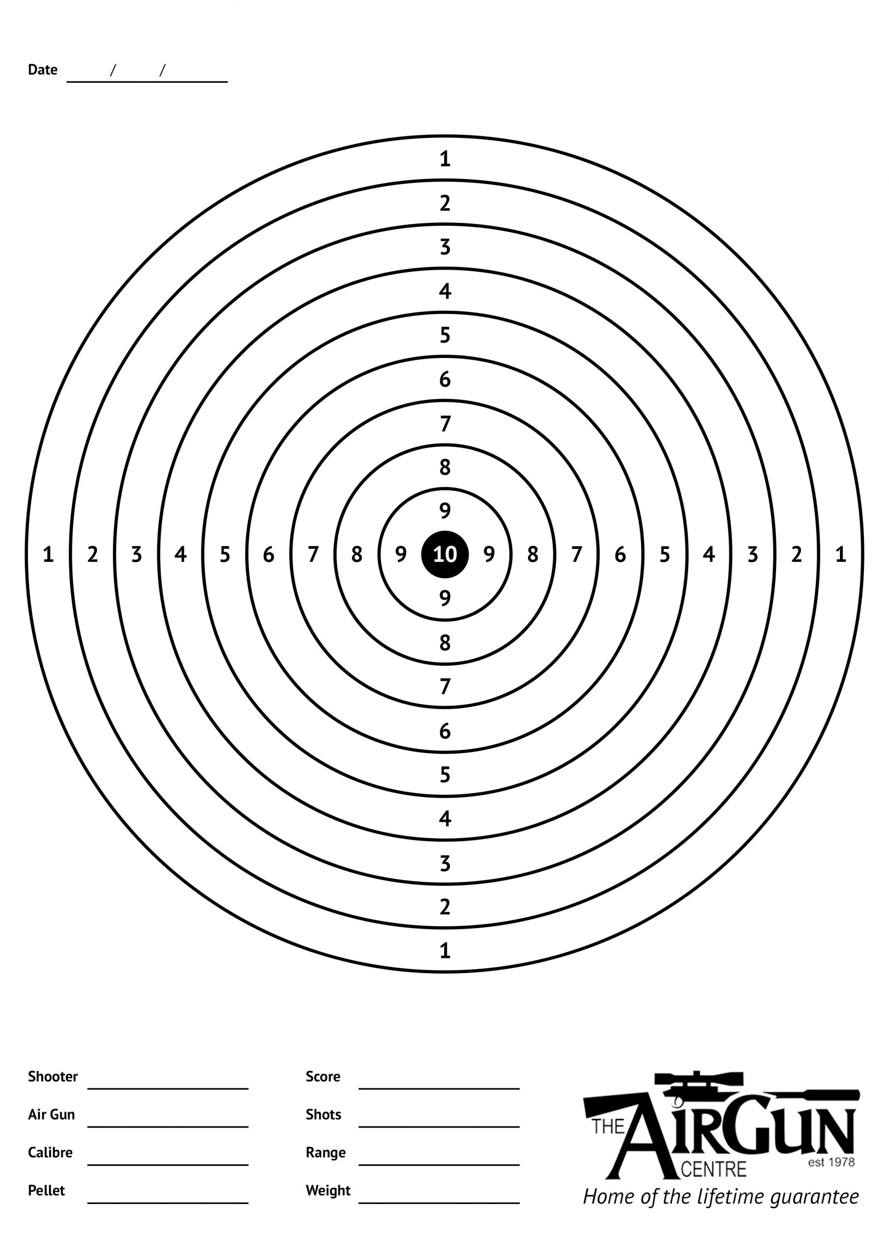 printable small bore targets
