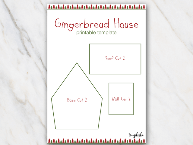 printable small gingerbread house template