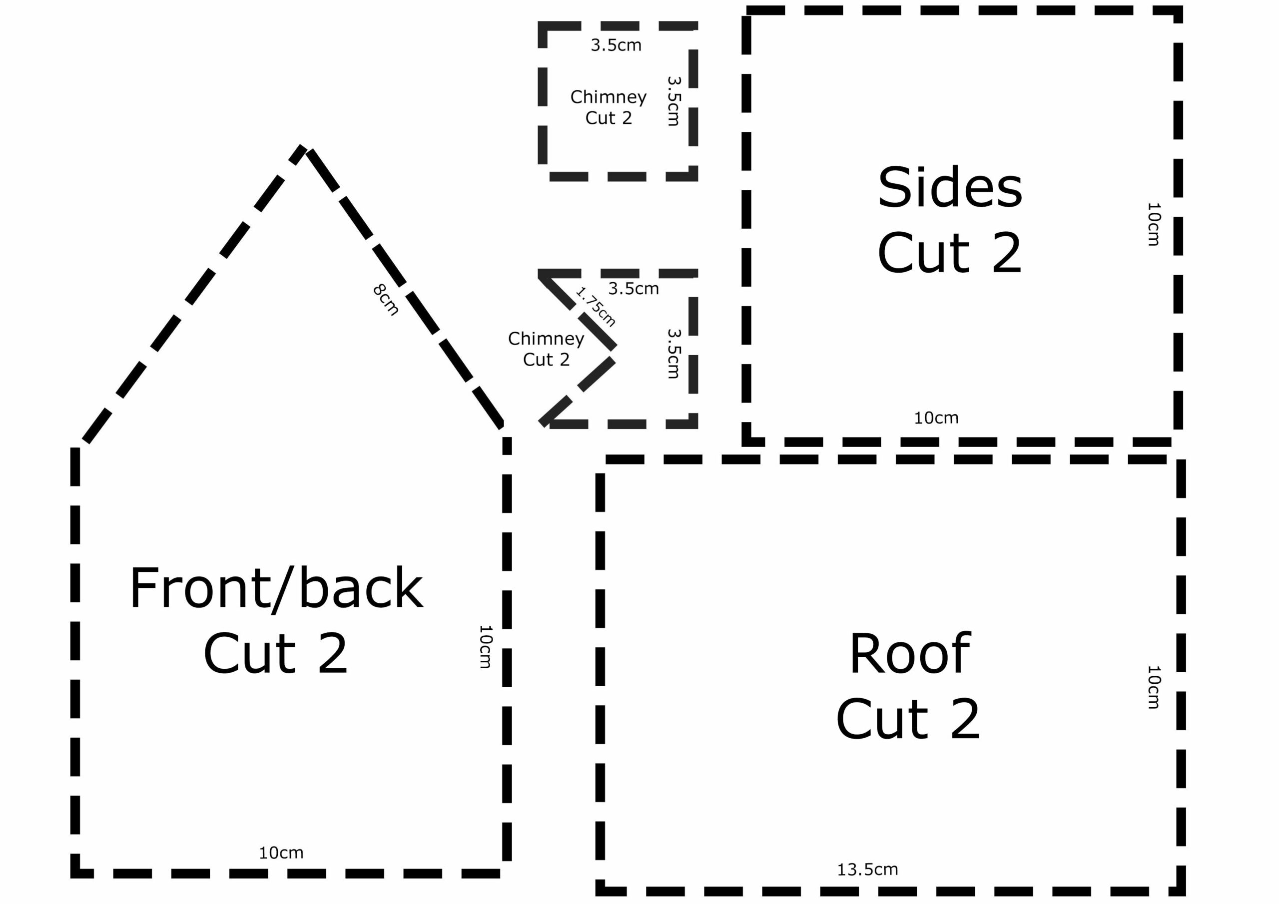printable small gingerbread house template