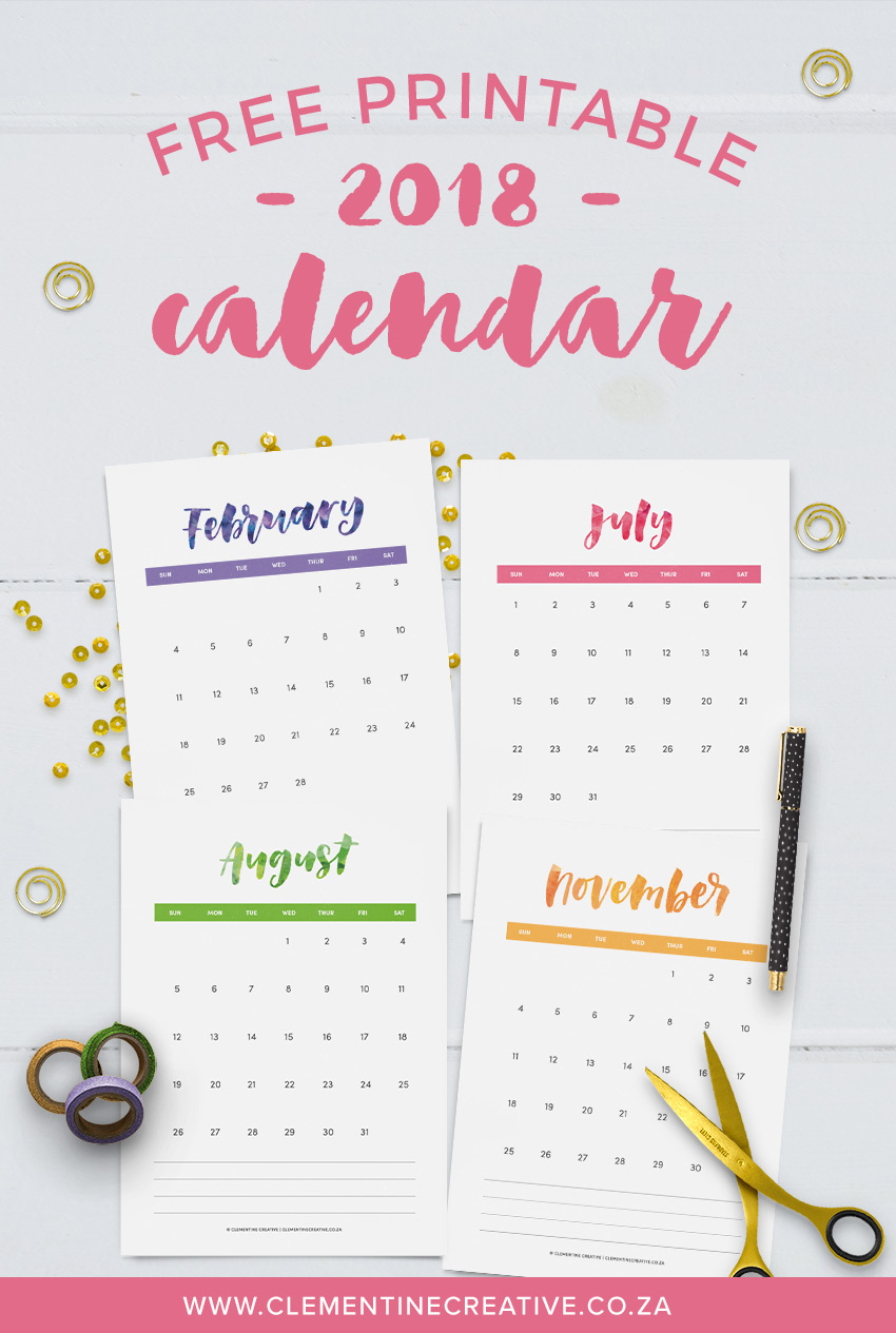 Free Printable Calendar 2018 Roundup