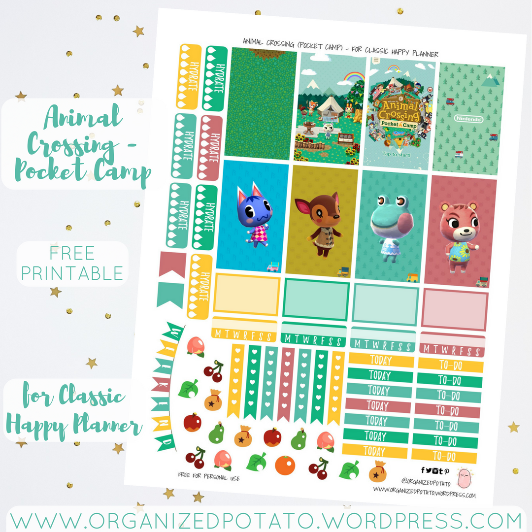 Free Planner Printable: Animal Crossing - Pocket Camp - Organized ...