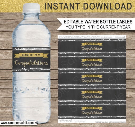 printable small water bottle labels