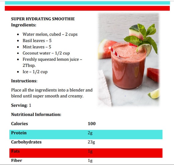 printable smoothie recipes for weight loss