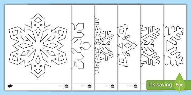 Snowflake Outlines - Snowflake Template PDF - Winter Weather