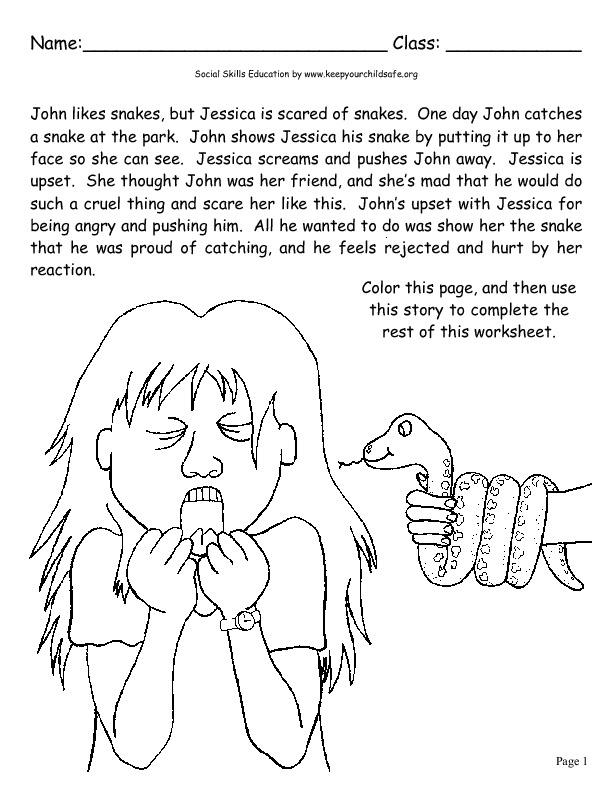 printable social skills worksheet